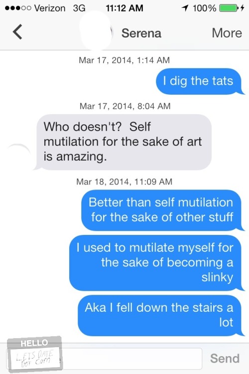 helloletsdate:  Body mutilation can be rewarding.