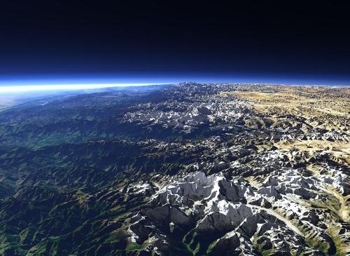 burritogains:  scarlettwriter:  The Himalayas from space.  shit