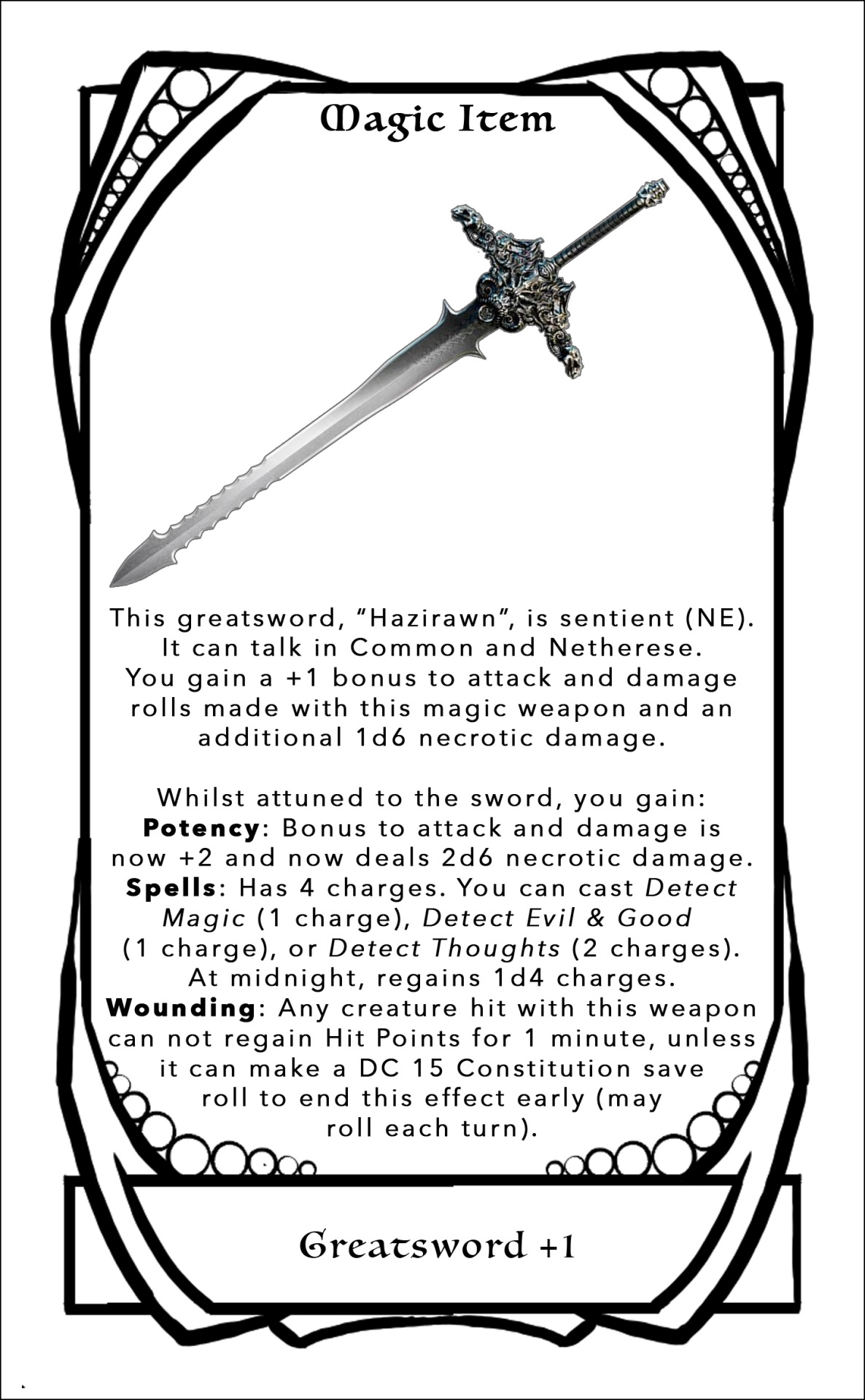 D D 5th Edition griell The Sword You Took Of Rezmir In Skyreach Castle
