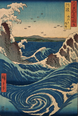 magictransistor:  Utagawa Hiroshige. Naruto Whirlpool, Awa Province. 1853. 