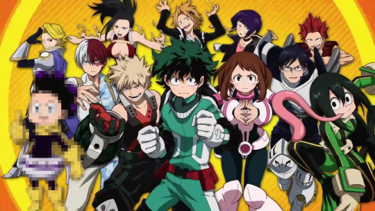 enecoo: radicalapollo:  enecoo: BNHA, but every time Mineta appears on-screen he’s just censored in mosaic The gang’s all here  