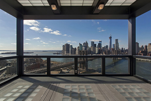 Old clock tower that has been converted into a penthouse apartment.