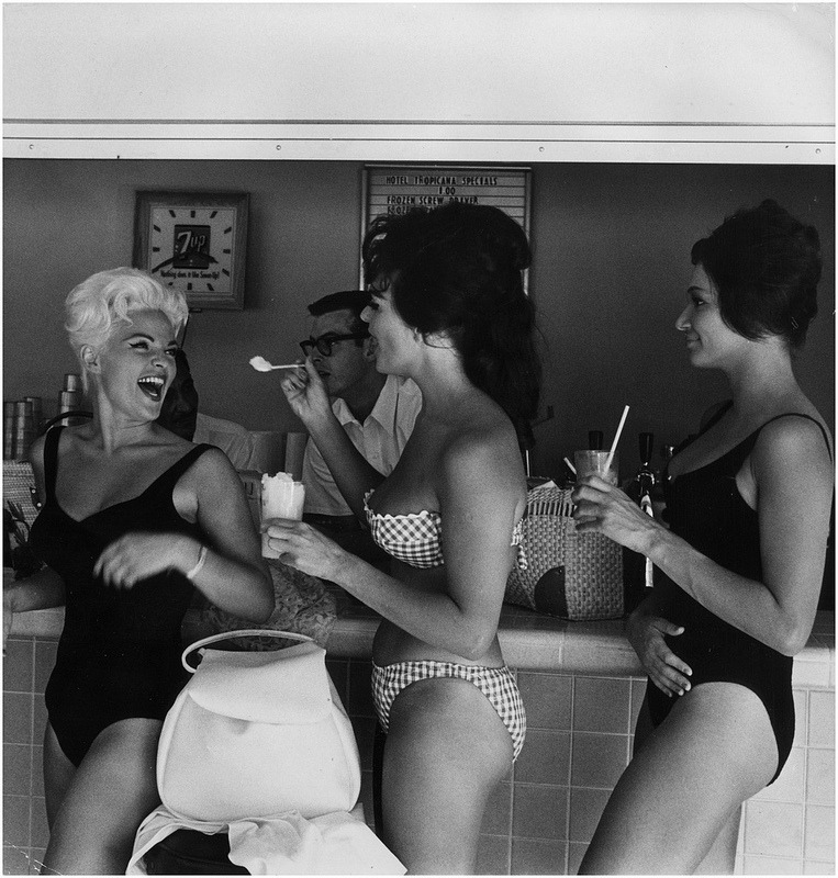 lasvegaslocally:  Bathing beauties at a poolside bar at the Tropicana in Las Vegas,
