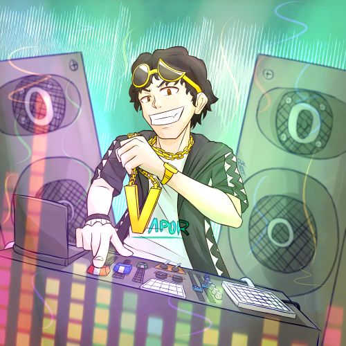 ahhhhh more birthday arttttDrew my friend DJ Vapor as Guzma from pokemon!Check out his SICK BEATS on