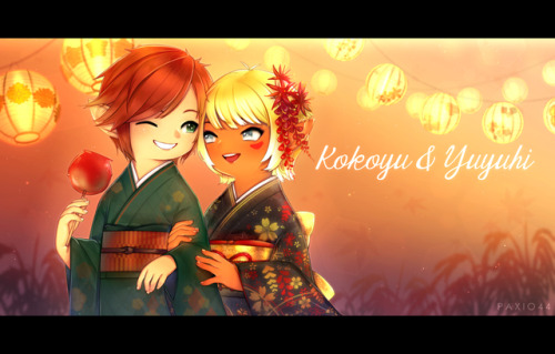 - Autumn Festival -More cute lalafell couple commission for @detectivekoko and @yenh-xiv!