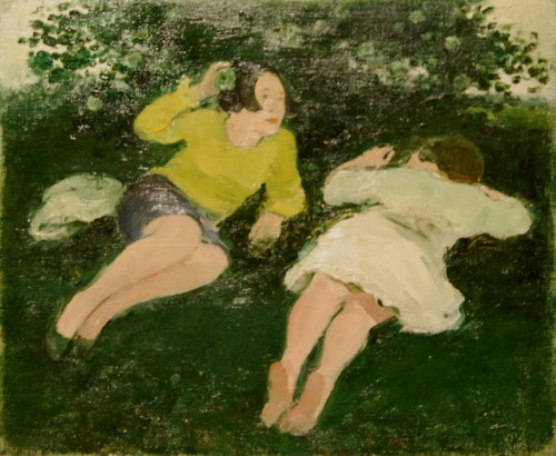 Albert York (American, 1928–2009). Two Reclining Women in Landscape (ca. 1967).