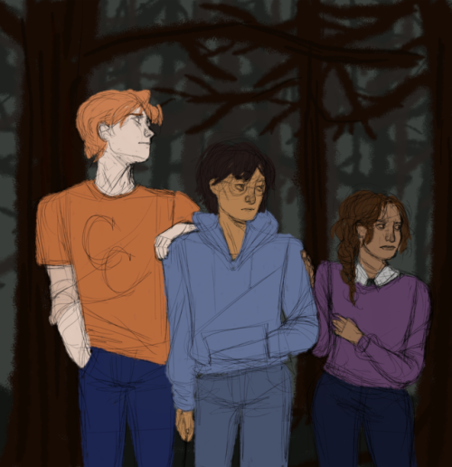 trumphatesmyart: into the forest– a work in progress trying something new with my style, i thi