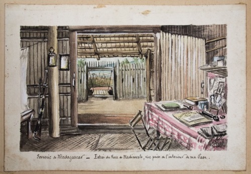 Beautiful watercolours of MadagascarAlbum by Henri Letrillard: 68 original photographs & 19 wa