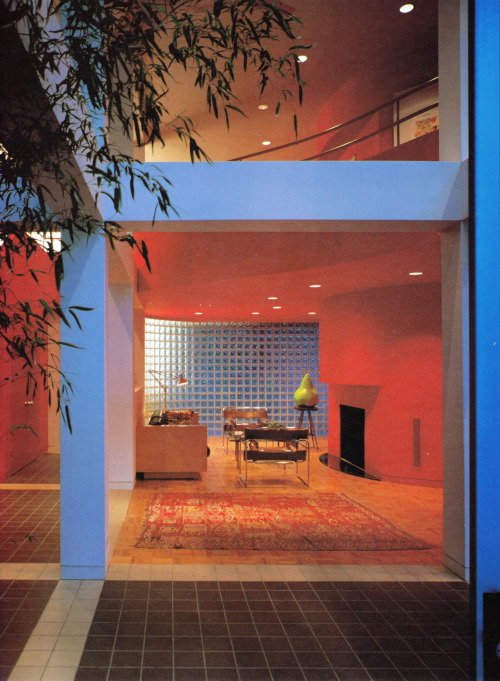 jpegfantasy:A house in Mexico designed by George Woo, architect. Interior Design, John F. Pile, 1988