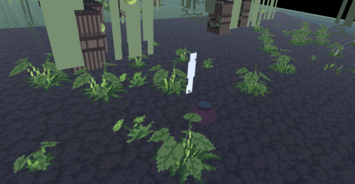 New plants next to debug trees. I love how these look compared to my flat parallax plants I was usin
