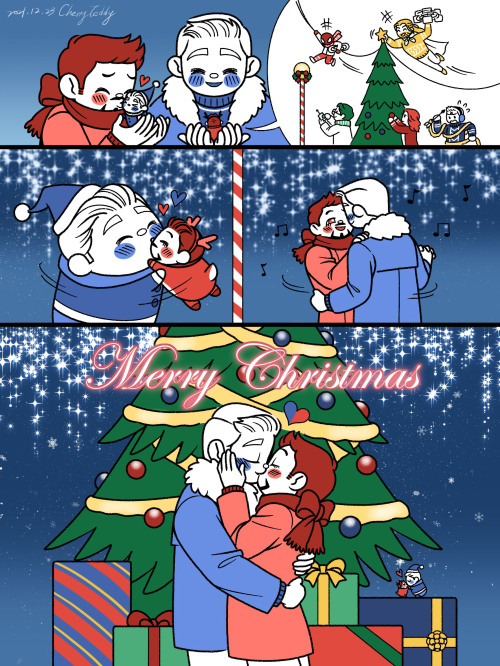 cherryteddy: Merry Christmas! This year Stony tsum prepares a surprise gift for Steve and Tony ;)I h