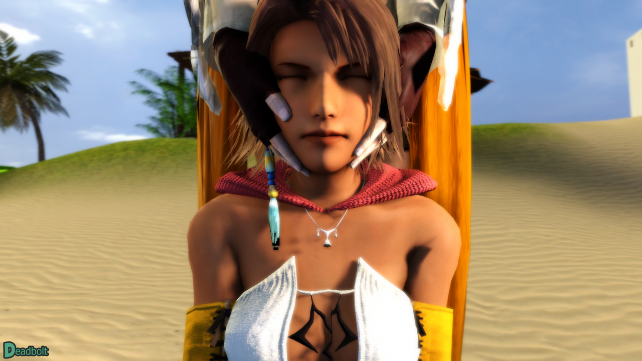 Yuna recieving a facial.Note: This series of Images once again mimics art done by