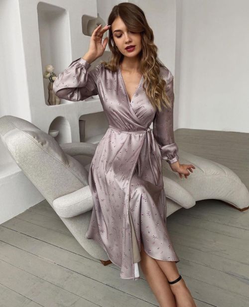 Silky wrap-over dress - smooth and sensual