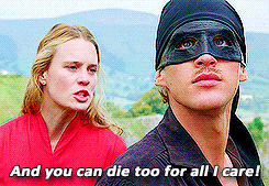 meowsubmissivekitten:  weetbixgod:  afanoffandoms:  people dont blog about the princess bride enough  The best bit about this scene is the part where you very obviously see her male stunt double rolling down the hill   Favorite movie