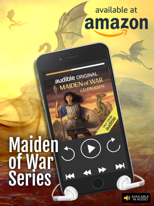 The first book in my new Audible series, Maiden of War, is one sale today as Audible’s Daily Deal. I