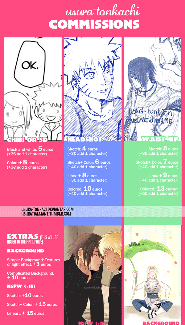 Usura-tonkachi COMMISSIONS AprilRULES AND CONDITIONS- If you want a Commission send