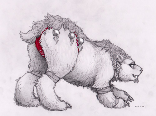 After doing colouring for a while i did a quick sketch since my hand was getting tired and drawing on paper is a lot less fatiguing than colouring with my stylus. A guardian druid :D I uh… like WoW bears… Never drawn a nonhumanoid ursine