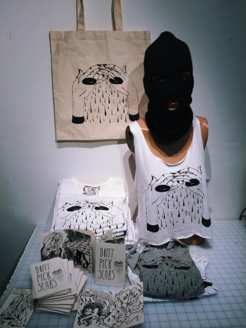 All of these shirts, bags and zines will be available for purchase at my big Print-52 show on Thursd