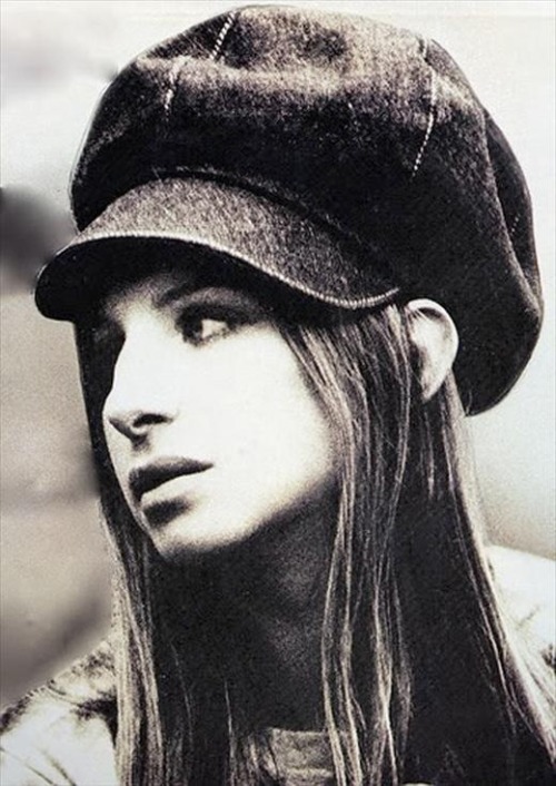 Barbra Streisand in the baker boy hat she made famous in the early 70&rsquo;s