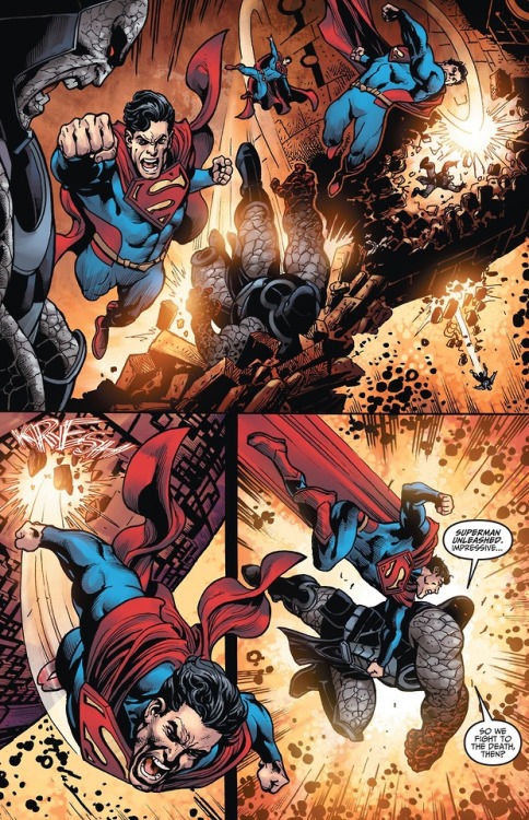 Superman vs. Darkseid.[from Injustice: Year Four (2015) #11]