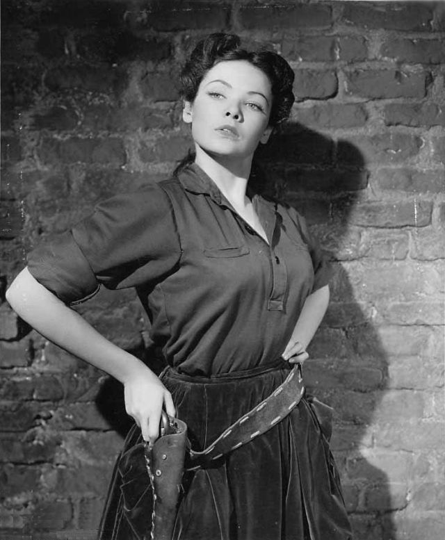 Gene Tierney during the filming of ‘Belle Starr’ (1941).