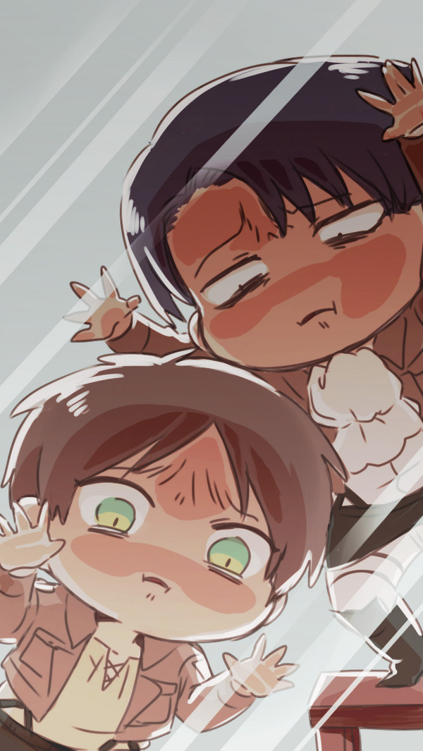 shingekinoai:  by amanen_t  Eren and Levi trapped in your phone 