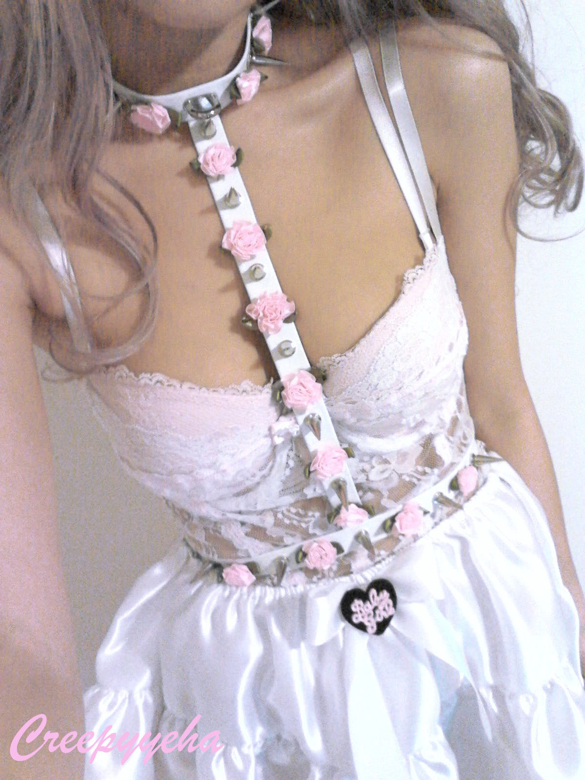 creepyyeha:  ♡  NEW Spiked Flower Harness ♡ 