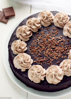 lustingfood:  TRIPLE CHOCOLATE CHEESECAKE