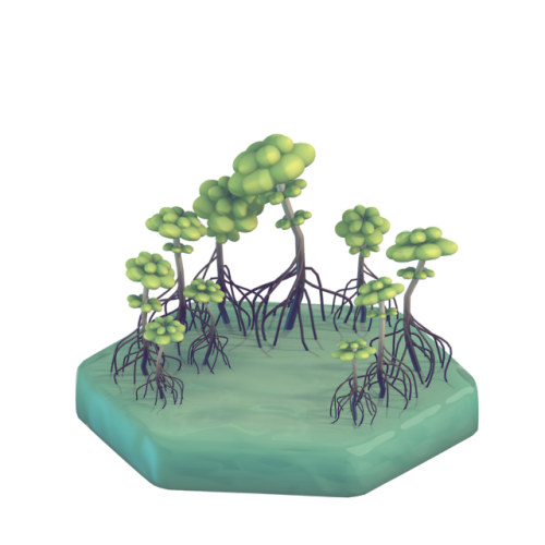 Have a mangrove swamp for day 6! Making the water materials for these has been my favorite part~