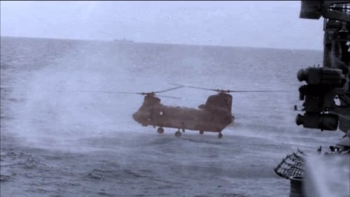 ofspacifica:South Vietnamese Chinook pilot Ba Van Nguyen crashes his helicopter into the South China