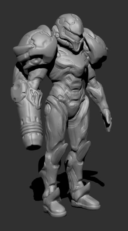 Haven&rsquo;t used Zbrush in a while, decided to change that with some rough Metroid sculpts thi