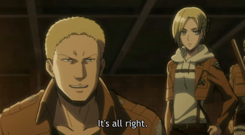 rivaillevi-heichou:  pignite:  rivaille-is-spoopy:  jqg:  reiner being motivational what a great guy  reiner for president  he will break down the walls that separate our society  was that last part really necessary 