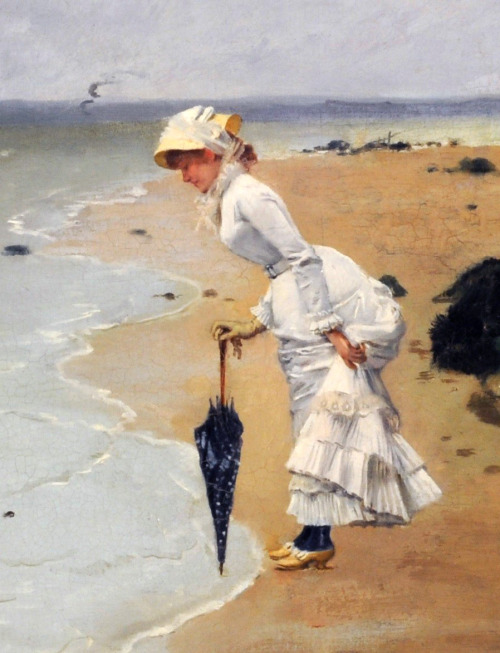 Ernest Ange Duez (1843–1896), On the Beach, Undated, Oil on canvas.