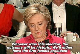 rocketrowlet:teenagedream:Hillary’s most scathing jokes about Donald Trump at the 2016 Al Smith Dinn
