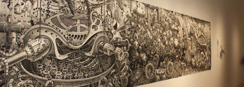 opticallyaddicted:  Samuel Gomez Draws a 90-Square-Foot MasterpieceBorn in Santo