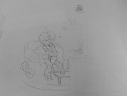 I tried to draw your human zircons on the couch,,its a wip th o (porlspeaches)oh my god this is already so adorable 