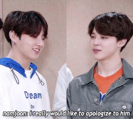 Jungkook And Jimin Having A Moment While Namjoon Is Apologizing For Ripping Open Jungkooks Shirt During