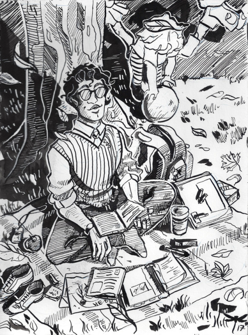 Day 19 of Inktober: The Schoolteacher (in training) (from this urban fantasy prompt list). 