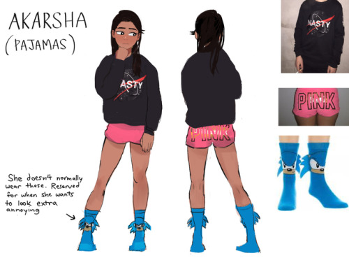 brianna-lei: 1st pass at Akarsha’s pajamas for future ref! Like the original character sheets before