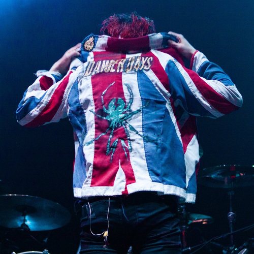 paulharries: Apologies for another silly Jubilee reference.Mr @gerardway wearing a union flag jacket