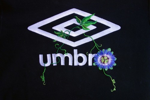 iqagency:Artist James Merry Embellishes Sportswear Logos with Embroidered Plants