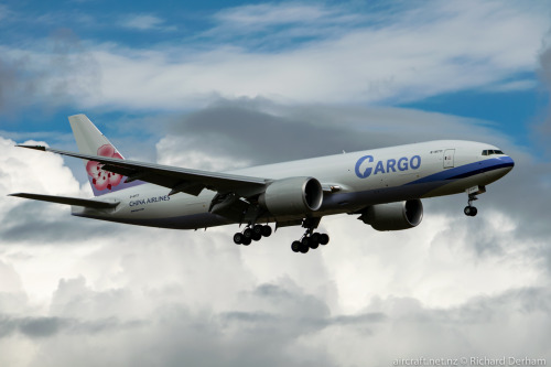 China Airlines 777 freighter arriving at ChristchurchType: Boeing 777FRegistration: B-18771Location: