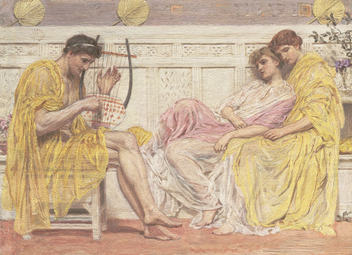 Albert Joseph Moore (British; 1841–1893)A Musicianca. 1867Oil on canvasYale Center for British Art, 