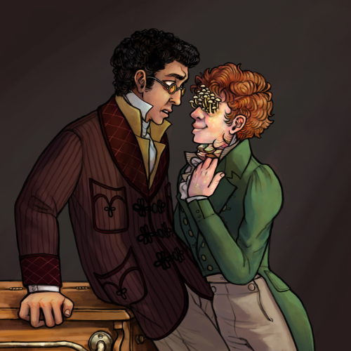 A commission for @bisexualthorin​! Jonathan Fanshawe, who’s having a weird old day, and Jonah Magnus