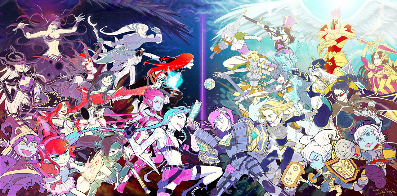 summonershowcase:  The Women of Lol Art by zepirose on PIXIV   Sona not found T_T