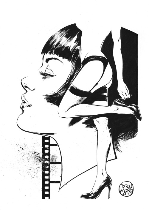drumondart:  Valentina Rosseli di Guido CrepaxPencils and Inks by meInking: Indian ink and white acrylic on paper