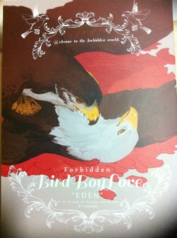 dezzoi:  youkoofthelovespot:  The infamous bird BL book. This is my friend’s copy; I await mine in October.  I know it’s bird sex, but damn…I’d buy this for the art. It’s so hard to find decently drawn vultures.  