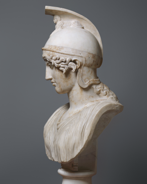 greekromangods: Bust of Athena Roman, 1st–2nd century AD, after Greek original circa 440 BC Ti