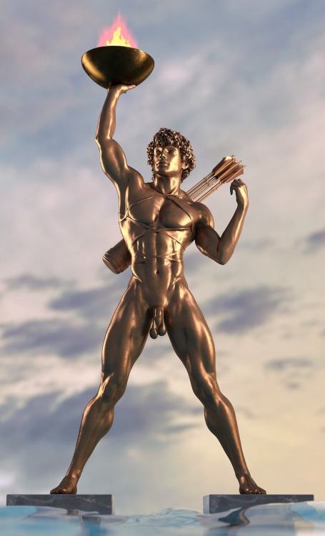 ganymedesrocks:The Colossus of Rhodes by Aniwayalone, a Digital Art Hobbyist from Spain.