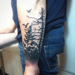 #tattoo #tatuaje #ink #silueta #arboles #negro